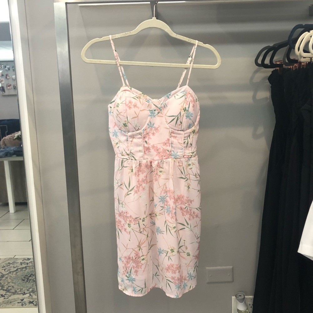 Pink floral dress